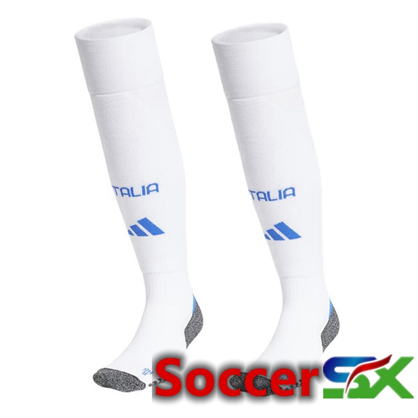 Italy Away Soccer Socks White 2024/2025