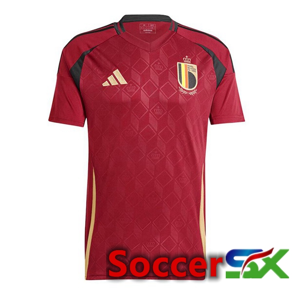 Belgium Home Soccer Jersey Red UEFA Euro 2024