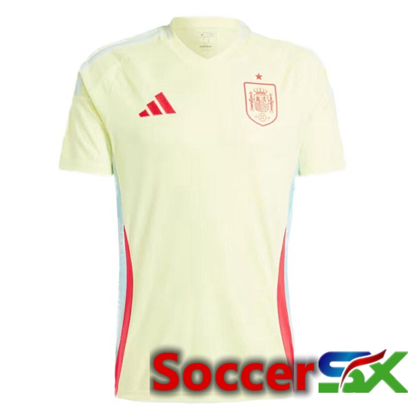 Spain Away Soccer Jersey Yellow UEFA Euro 2024