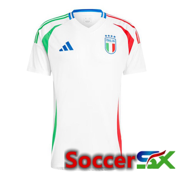 Italy Away Soccer Jersey White UEFA Euro 2024