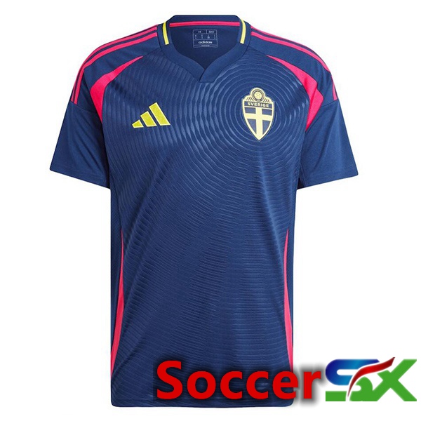 Sweden Away Soccer Jersey Blue Royal UEFA Euro 2024