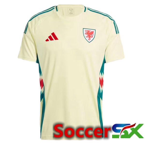 Wales Away Soccer Jersey Yellow UEFA Euro 2024