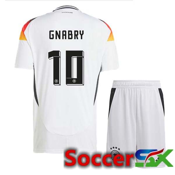 Germany (GNABRY 10) Kids Home Soccer Jersey White UEFA Euro 2024
