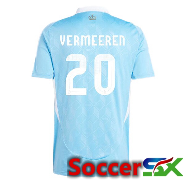 Belgium (VERMEEREN 20) Away Soccer Jersey Blue UEFA Euro 2024
