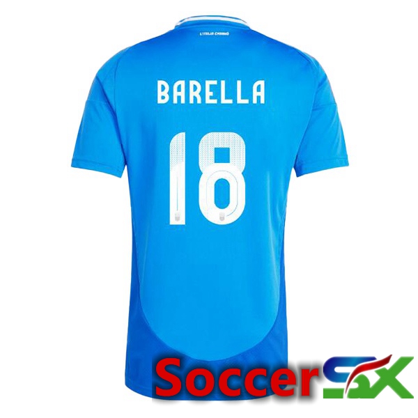 Italy (BARELLA 18) Home Soccer Jersey Blue UEFA Euro 2024