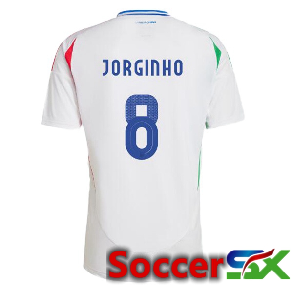 Italy (JORGINHO 8) Away Soccer Jersey White UEFA Euro 2024