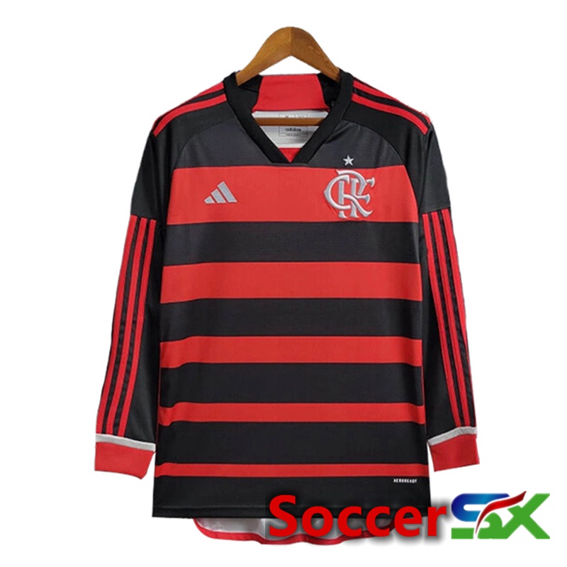 Flamengo Home Soccer Jersey Long Sleeve 2024/2025