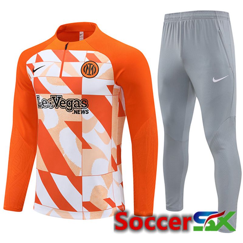 Inter Milan kit Training Tracksuit Orange/White 2024/2025