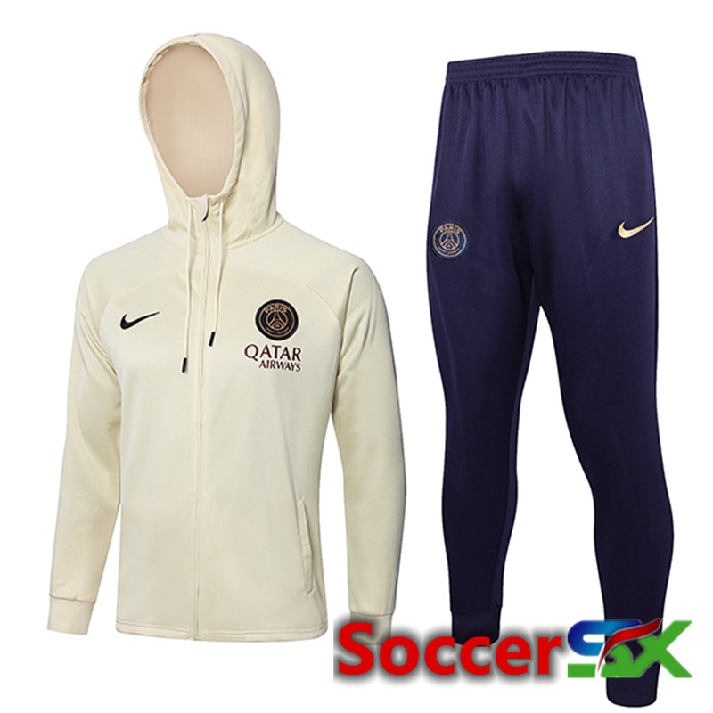 PSG Training Tracksuit Hoodie Windbreaker Beige 2024/2025