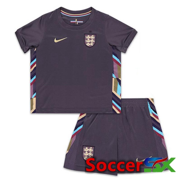England Kids Away Soccer Jersey Purple 2024/2025
