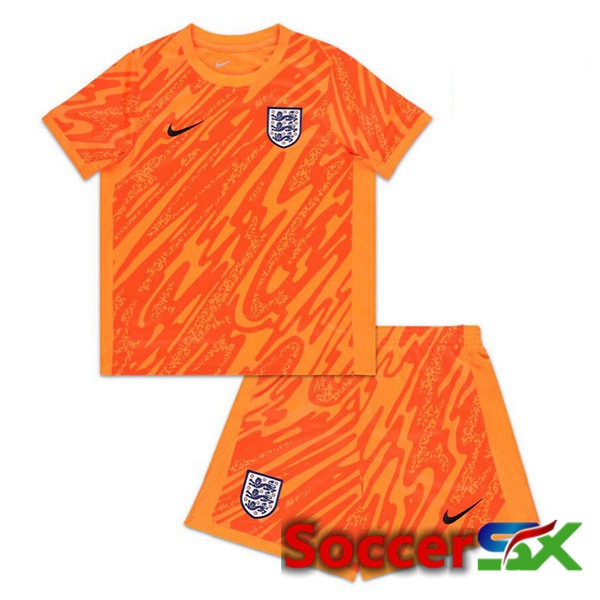 England Kids Goalkeeper Soccer Jersey Orange 2024/2025