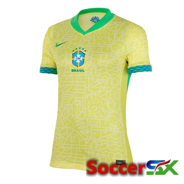 Brazil Womens Home Soccer Jersey Yellow 2024/2025