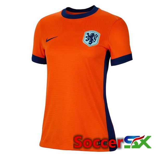 Netherlands Womens Home Soccer Jersey Orange 2024/2025