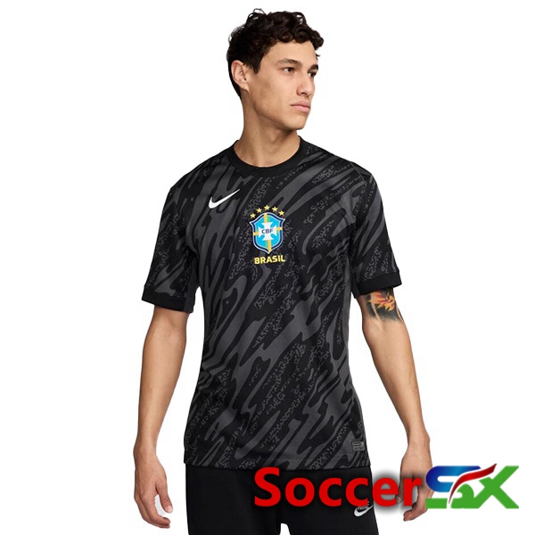 Brazil Goalkeeper Soccer Jersey Black 2024/2025
