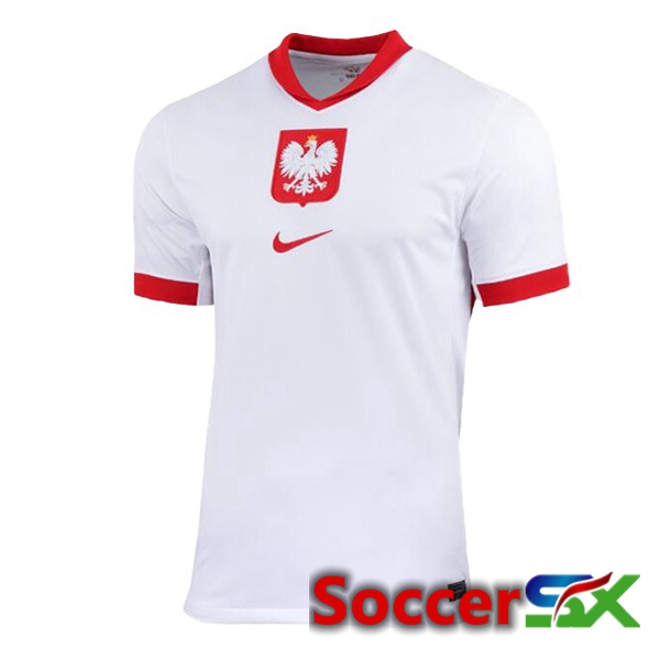 Poland Home Soccer Jersey White 2024/2025