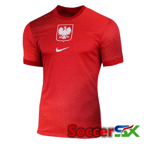 Poland Away Soccer Jersey Red 2024/2025