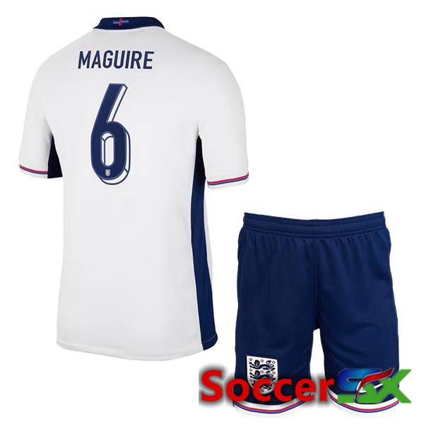 England (Maguire 6) Kids Home Soccer Jersey White 2024/2025