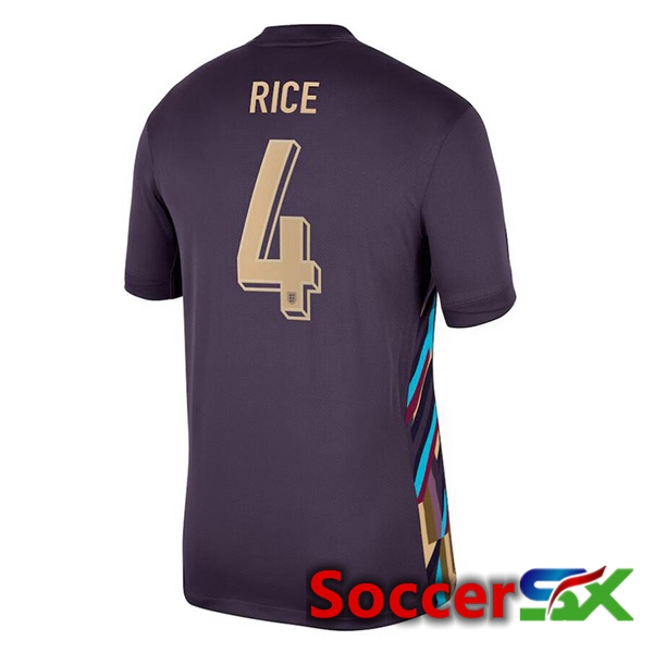 England (Rice 4) Away Soccer Jersey Purple 2024/2025