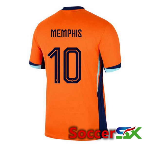 Netherlands (MEMPHIS 10) Home Soccer Jersey Orange 2024/2025