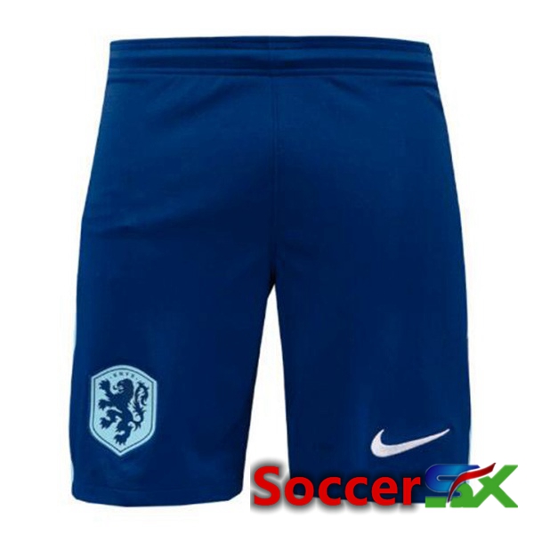 Netherlands Away Soccer Shorts Royal Blue 2024/2025