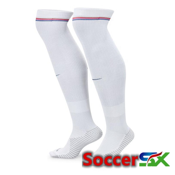 England Home Soccer Socks White 2024/2025