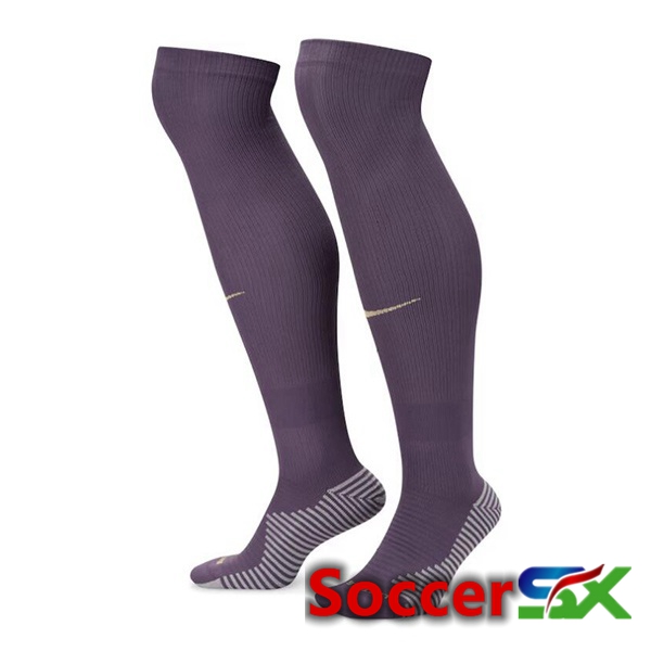 England Away Soccer Socks Purple 2024/2025