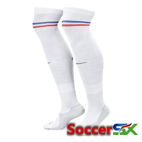 France Away Soccer Socks White 2024/2025