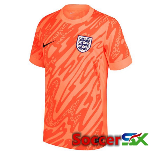 England Goalkeeper Soccer Jersey Orange UEFA Euro 2024