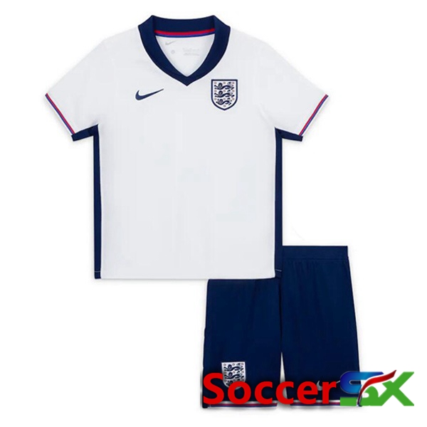 England Kids Home Soccer Jersey White UEFA Euro 2024