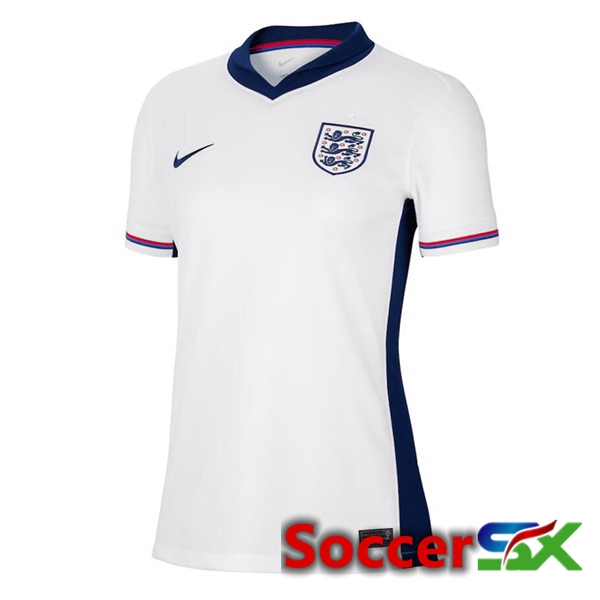 England Womens Home Soccer Jersey White UEFA Euro 2024