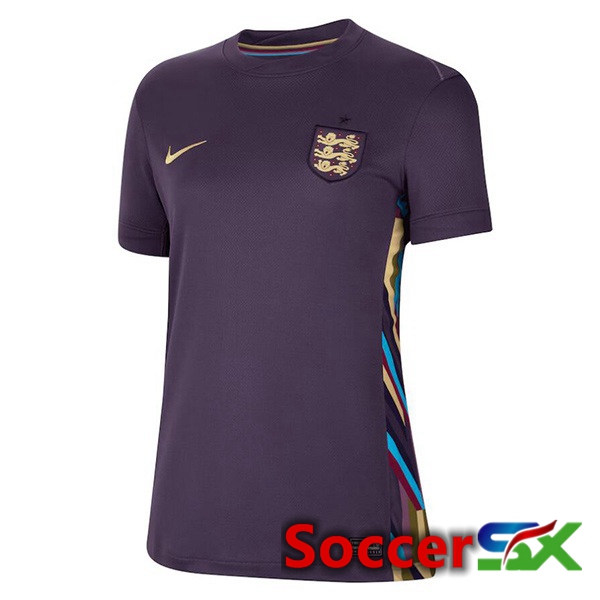 England Womens Away Soccer Jersey Purple UEFA Euro 2024