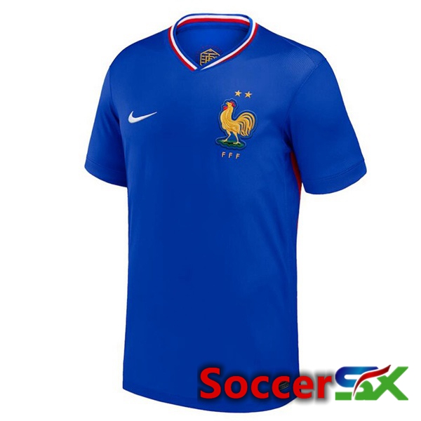 France Home Soccer Jersey Blue UEFA Euro 2024