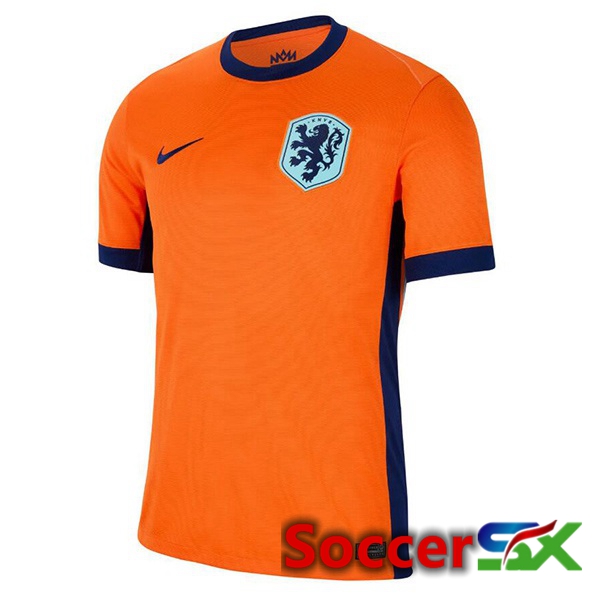 Netherlands Home Soccer Jersey Orange UEFA Euro 2024