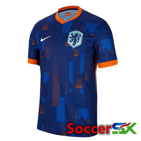 Netherlands Away Soccer Jersey Royal Blue UEFA Euro 2024