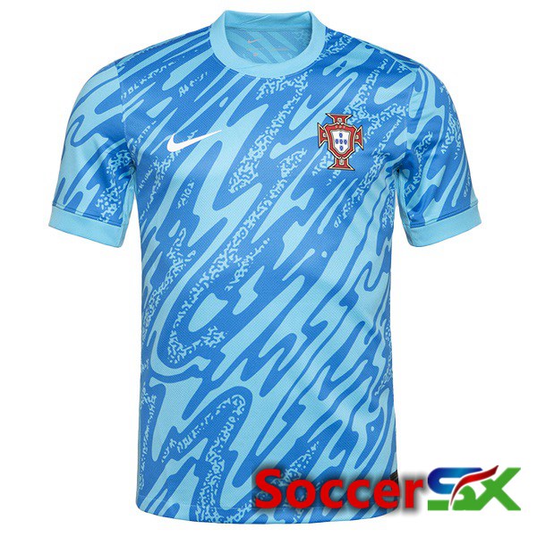 Portugal Goalkeeper Soccer Jersey Blue UEFA Euro 2024