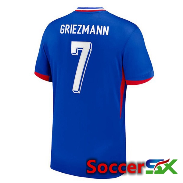 France (GRIEZMANN 7) Home Soccer Jersey Blue UEFA Euro 2024