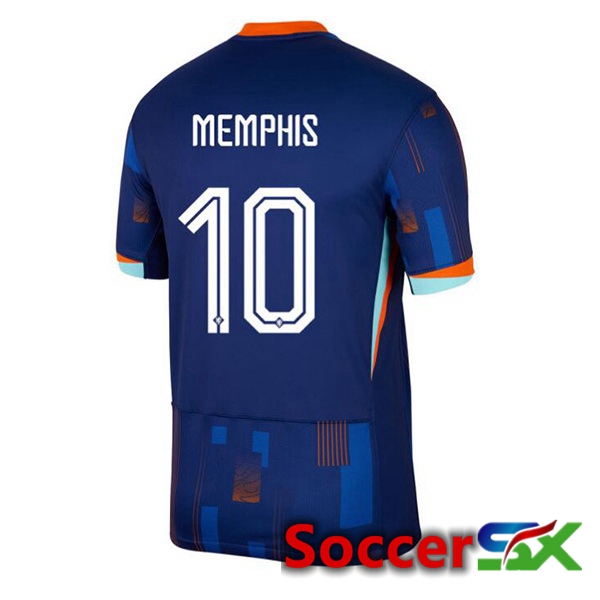 Netherlands (MEMPHIS 10) Away Soccer Jersey Royal Blue UEFA Euro 2024