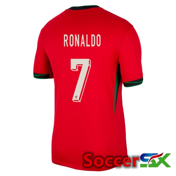 Portugal (RONALDO 7) Home Soccer Jersey Red UEFA Euro 2024