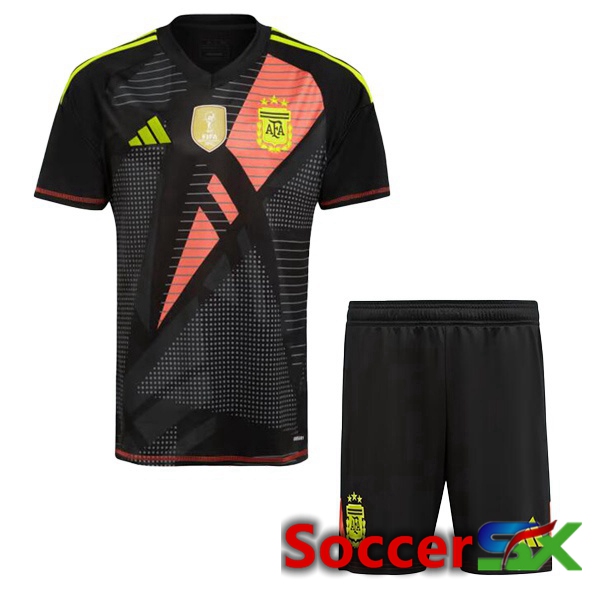 Argentine Kids Goalkeeper Soccer Jersey Black 2024/2025