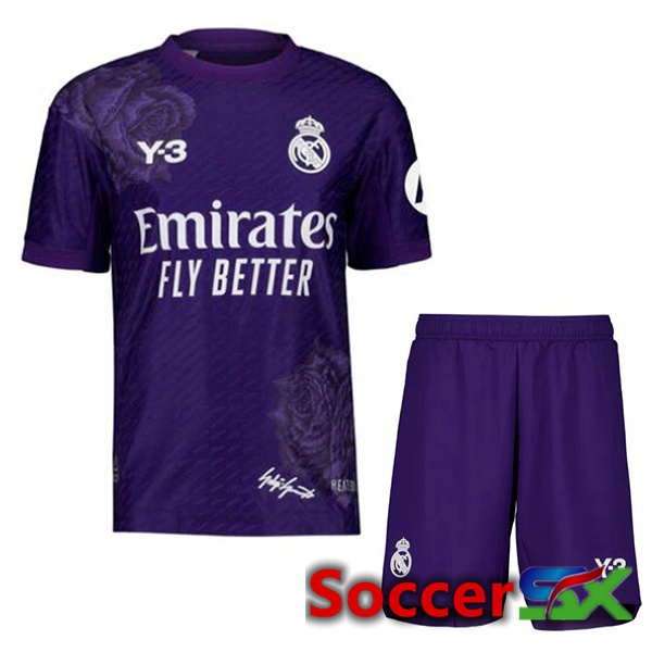 Real Madrid Kids Fourth Soccer Jersey Purple 2023/2024