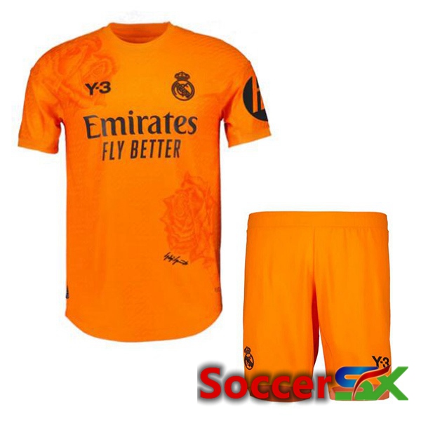 Real Madrid Kids Goalkeeper Soccer Jersey Orange 2023/2024