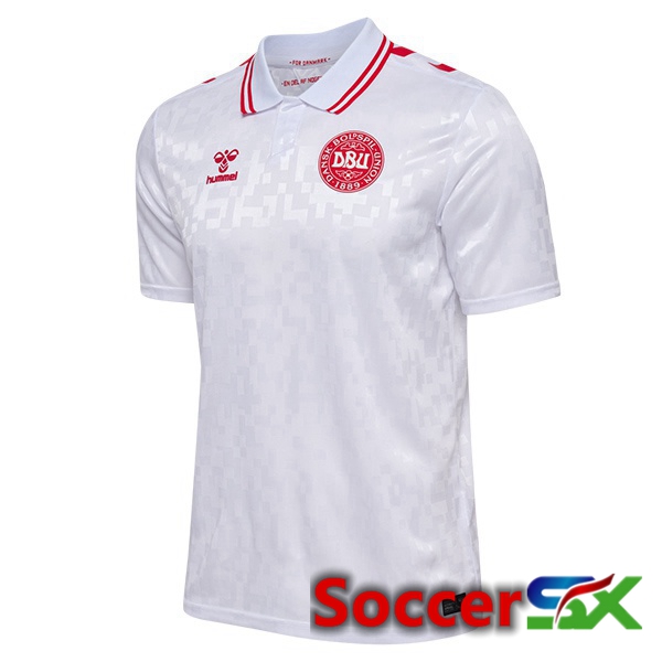 Denmark Away Soccer Jersey White 2024/2025