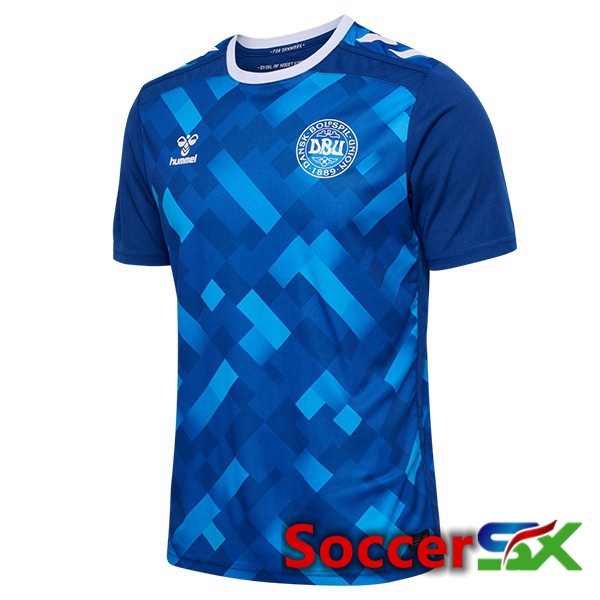 Denmark Goalkeeper Soccer Jersey Blue UEFA Euro 2024