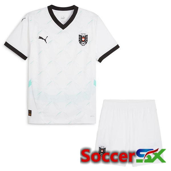 Austria Kids Away Soccer Jersey White 2024/2025