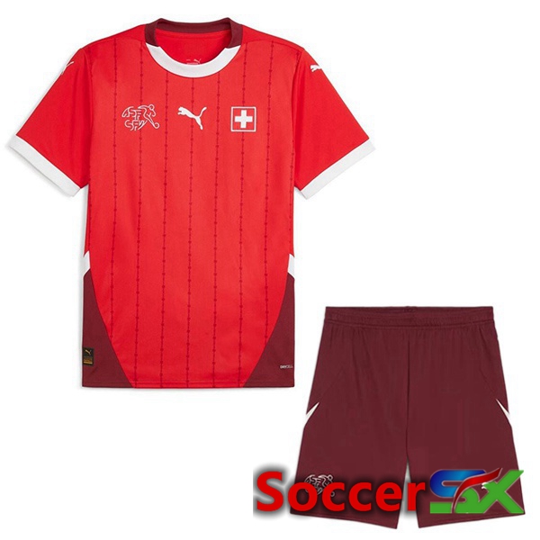 Swiss Kids Home Soccer Jersey Red 2024/2025