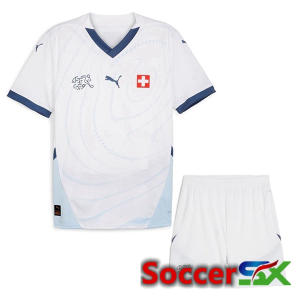 Swiss Kids Away Soccer Jersey White 2024/2025