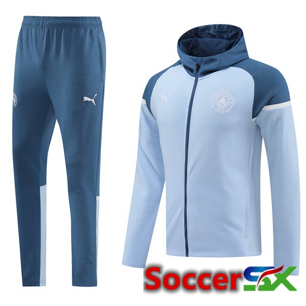 Manchester City Training Tracksuit - Training Sweatshirt Hoodie Blue 2024/2025