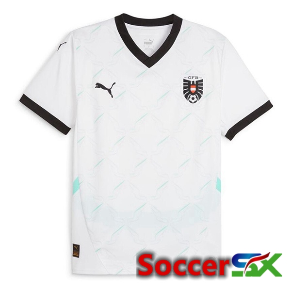 Austria Away Soccer Jersey White 2024/2025