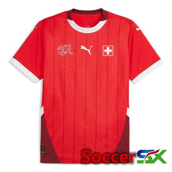 Swiss Home Soccer Jersey Red 2024/2025