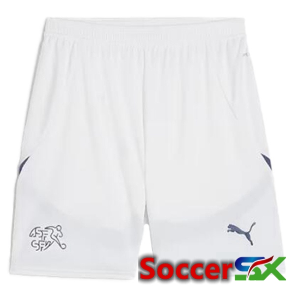 Swiss Away Soccer Shorts White 2024/2025